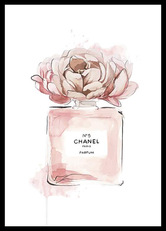 Quadro Chanel Floral decorativos