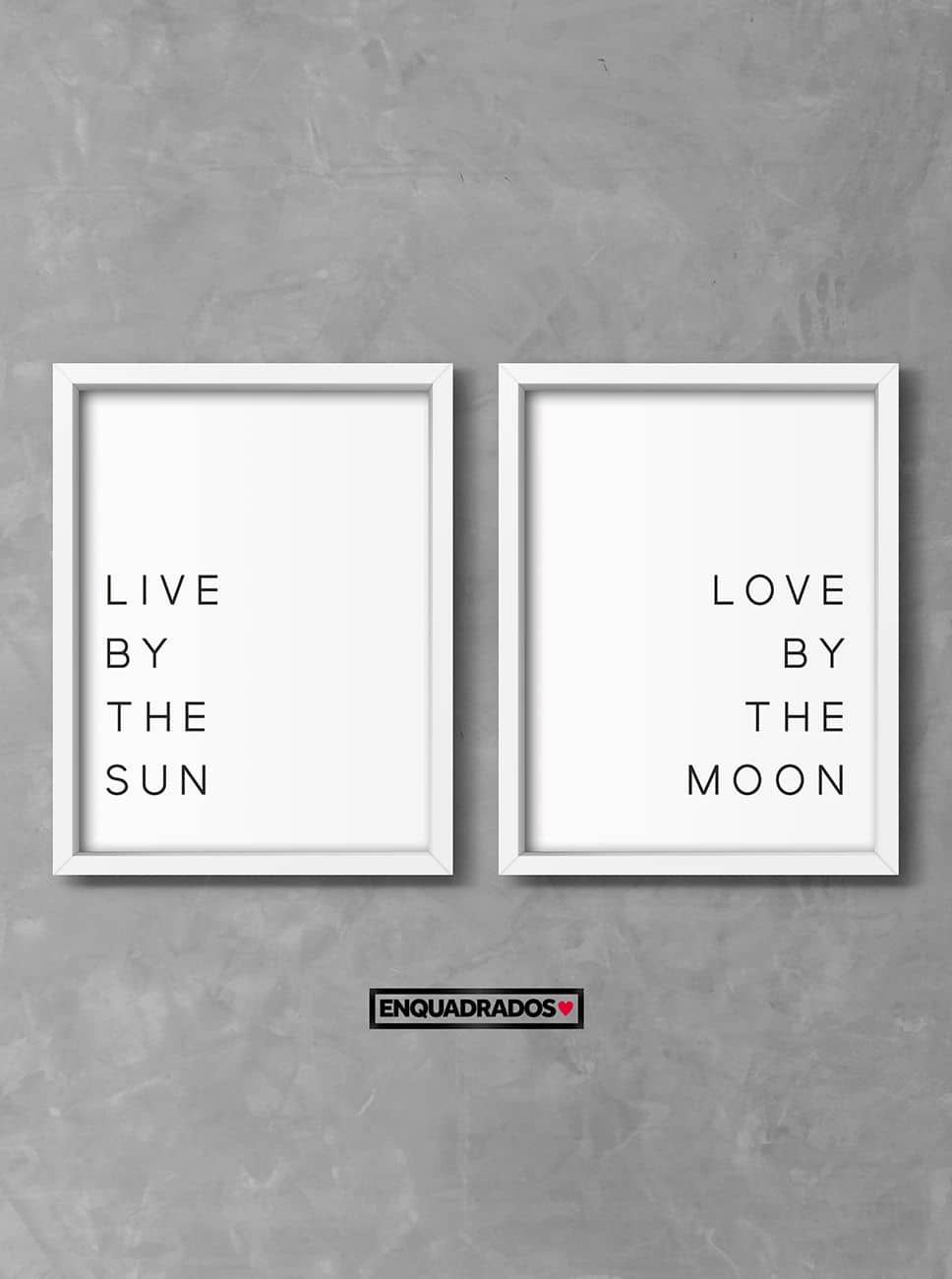 Kit De Quadros Live By The Sun / Love By The Moon decorativos