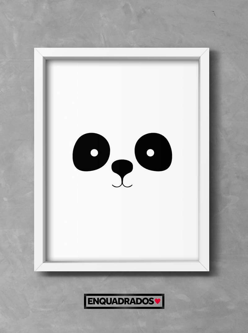 Quadro Panda Musica Desenho Infantil Decorativo A4 23x33cm em