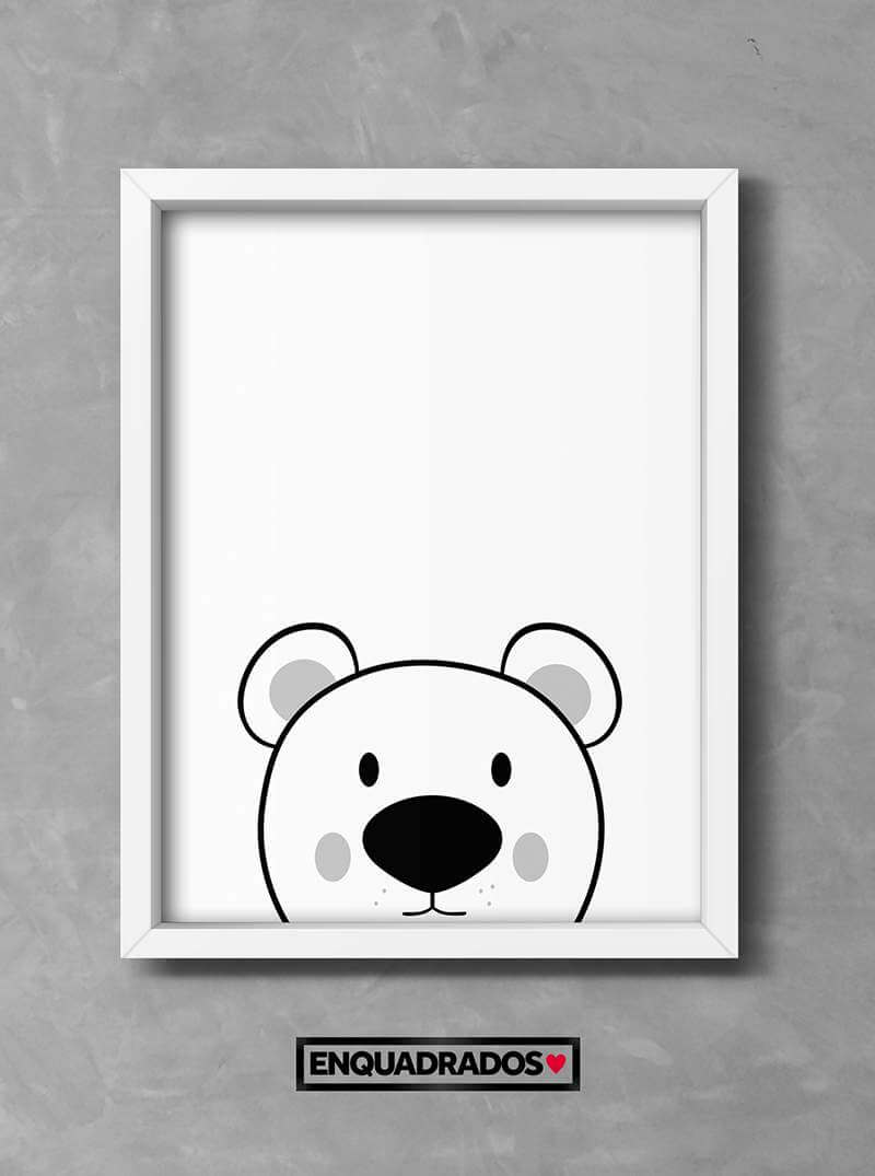 Quadro Infantil Urso Polar decorativos